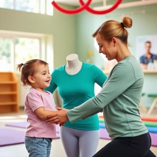 Instructor with child