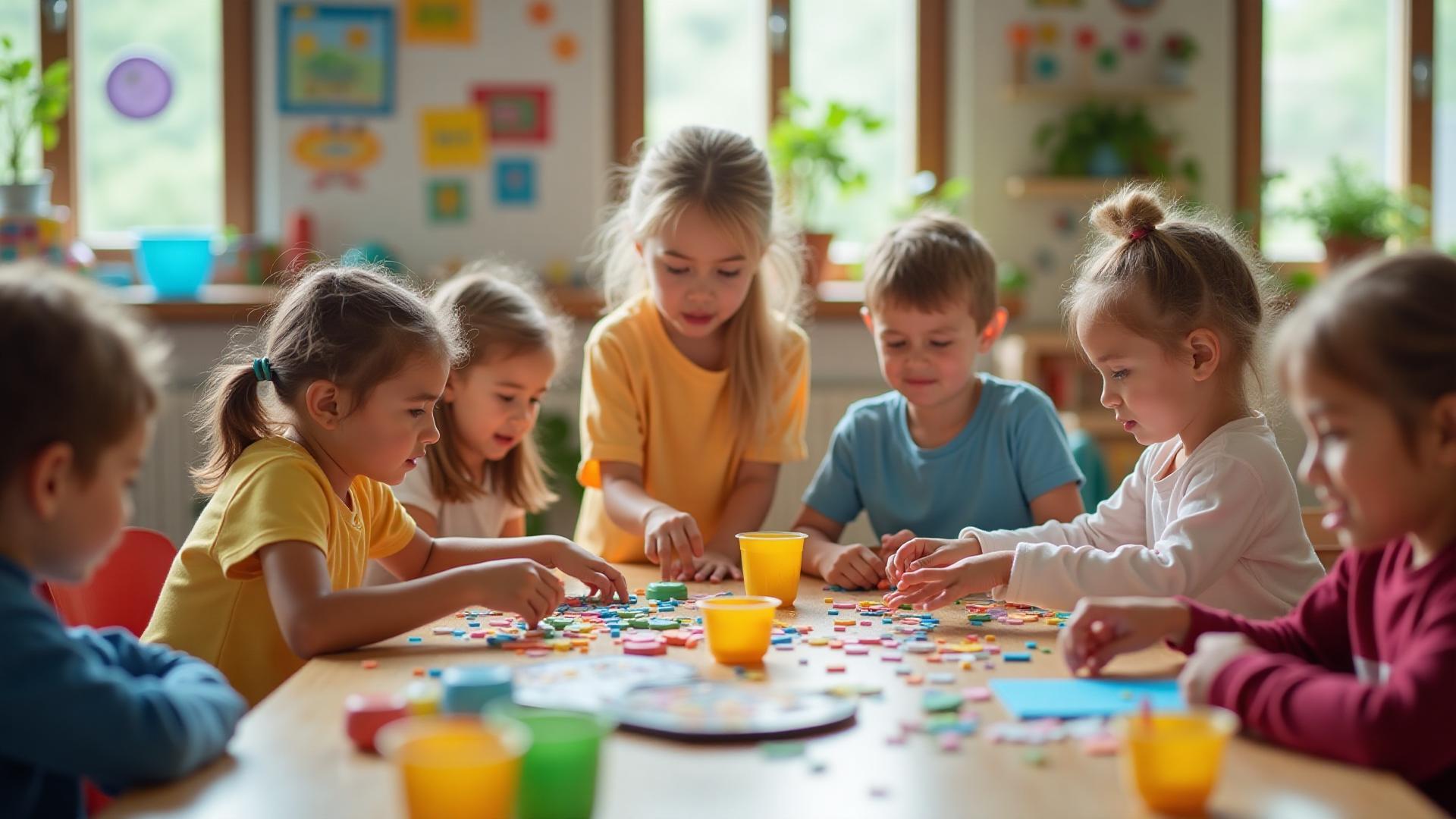 Kids after school program with children engaged in various learning activities
