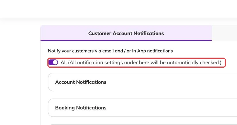 The All toggle outlined