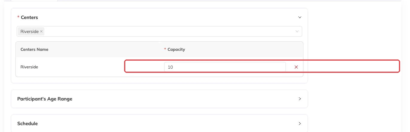 The batch capacity field outlined in the package wizard