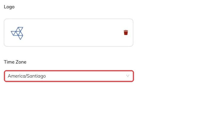 The timezone selector outlined